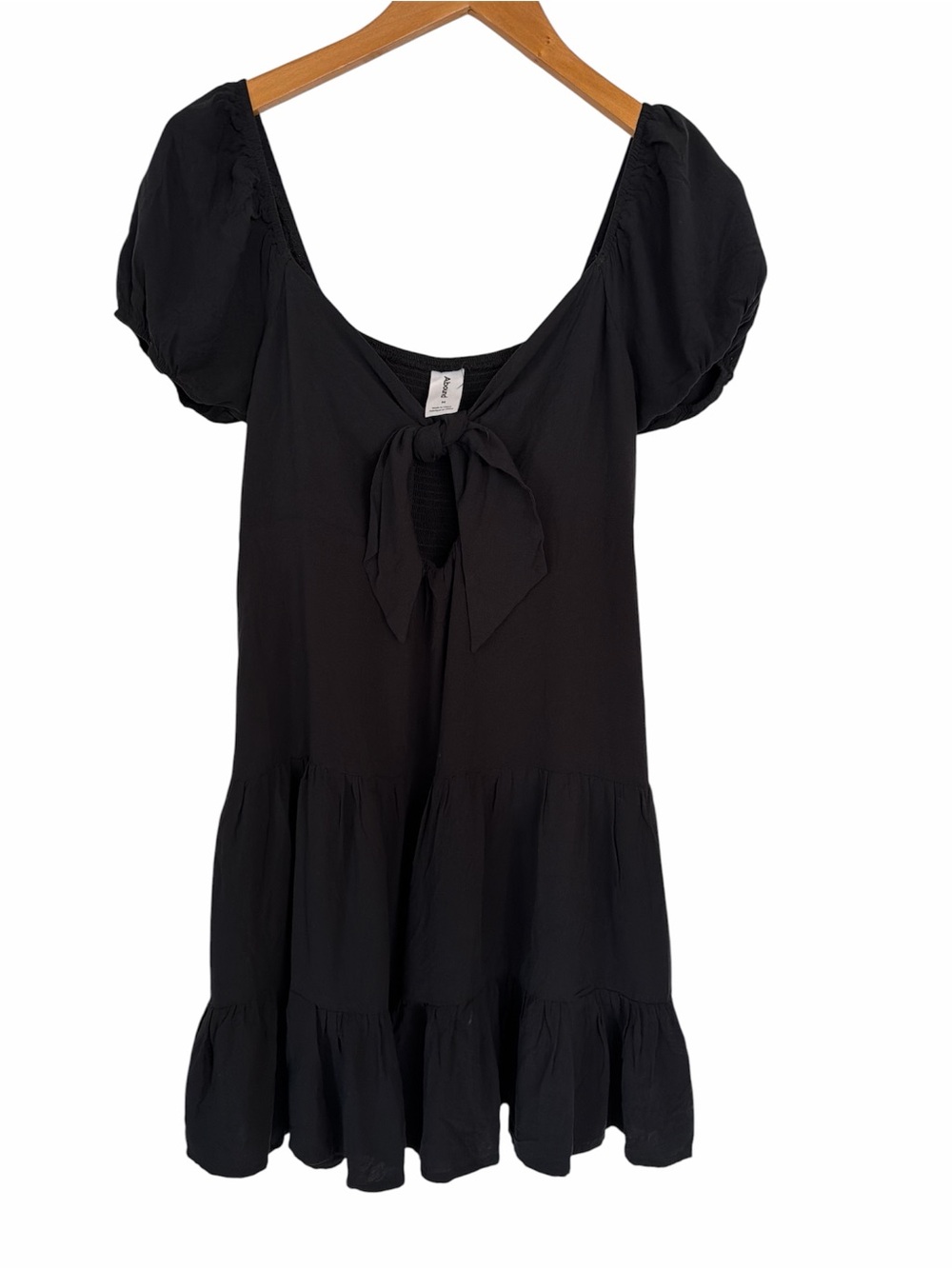 Abound Black Tie-Front Mini Dress